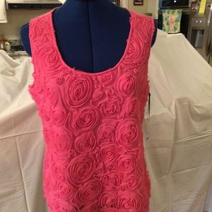 HotPink, 3D Rose design Tank Top, PXL